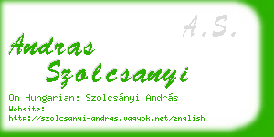 andras szolcsanyi business card