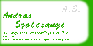 andras szolcsanyi business card